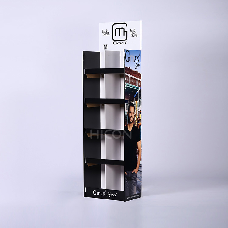 Cardboard Garment Display Idea Retail Garment T-Shirt Display Rack (4)